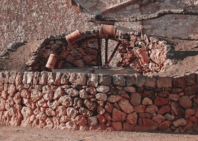 mill, water, old, architecture, nature, well, stone